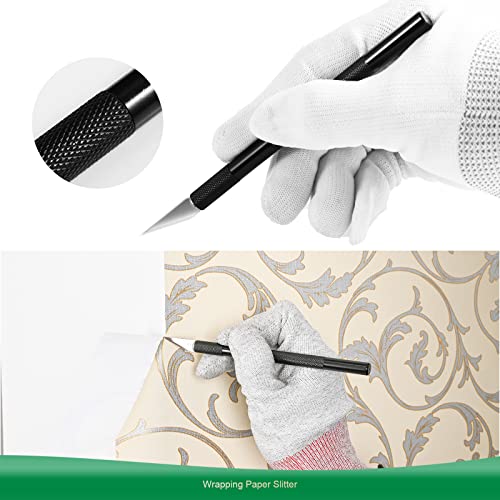 FOSHIO Wallpaper Kit, Including Wallpaper Smoothing Tool, Card Squeegee, Seam Roller, Wrapping Paper Cutter Exacto Knife, Mesureing Tape, Wallpaper Tools for Peel and Stick Window Film Application Kit