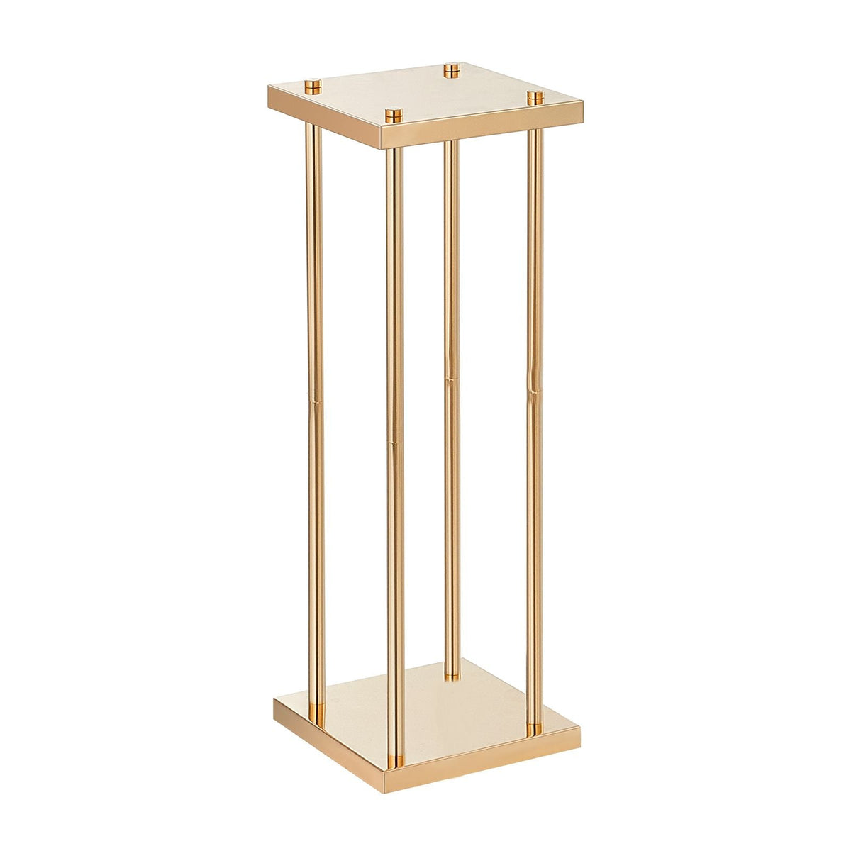 4PCS Gold Metal Column Wedding Flower Stand, 31.5inch High With Metal Laminate, Vase Geometric Centerpiece Stands, Cylindrical Floral Display Rack for Events Reception, Party Road Leads