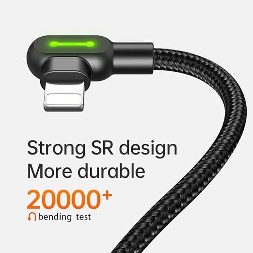 mcdodo 10FT USB-A to Lightning Cable 90 Degree Right Angle USB to Lightning Charging Cable with LED Indicator Light Compatible for iPhone 14 13 12 11/Pro/ProMax/Plus iPad AirPods iTouch (3m)