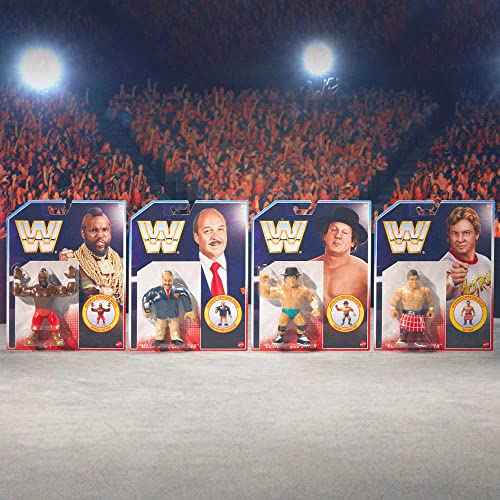 WWE Retro Action Figure 4 Pack - Cowboy Bob Orton, Mean Gene Okerlund, Mr T & Rowdy Roddy Piper