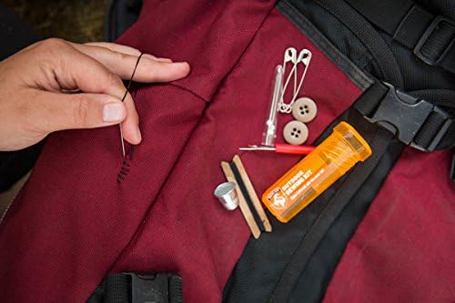GEAR AID Sewing Kit with Heavy-Duty Needles and Thread for Outdoor Gear Repairs, 19-Piece
