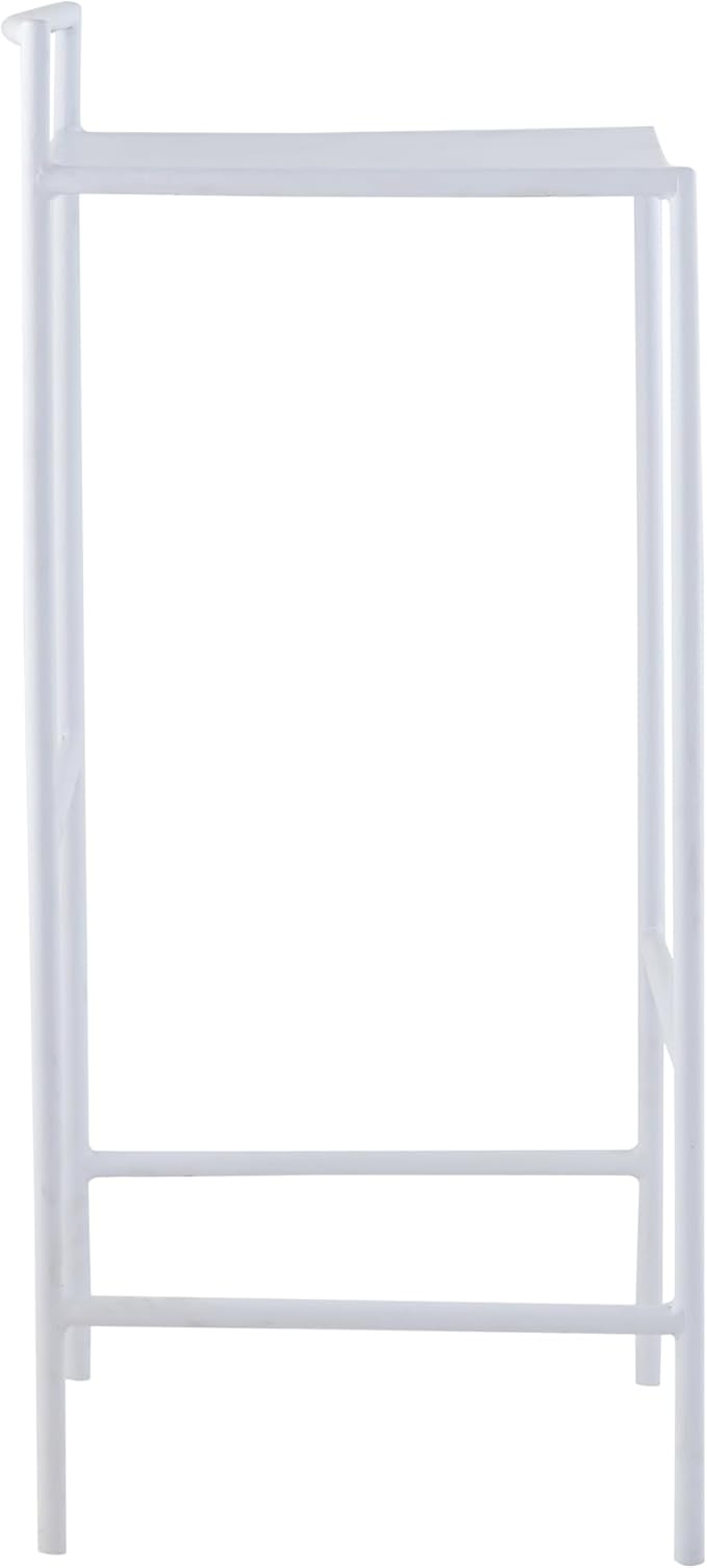 JONATHAN Y BSL1004B Svelte 30" Coastal Contemporary Iron Saddle-Seat Low-Back Bar Stool with Foot Rest for Home, Kitchen, Dining Room, Workspaces, Cafes and Resturants, White Frame
