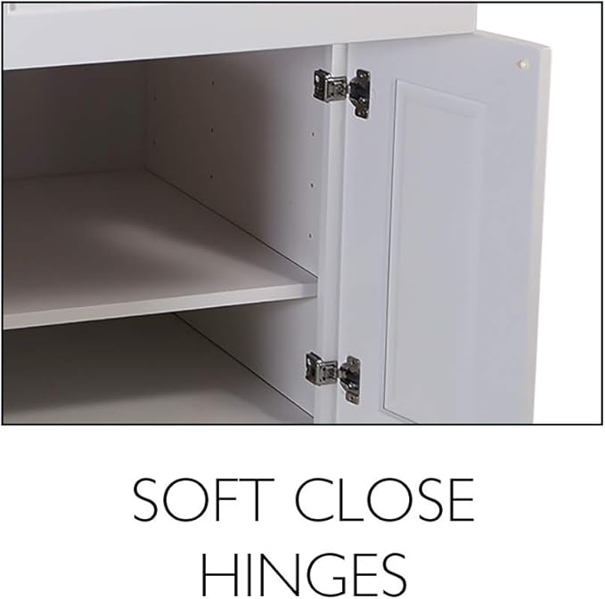 Design House Brookings Shaker Unassembled Wall Kitchen Cabinet W2424, 24 W x 12 D x 24 H, Painted White, Solid Wood, Design House, 561571
