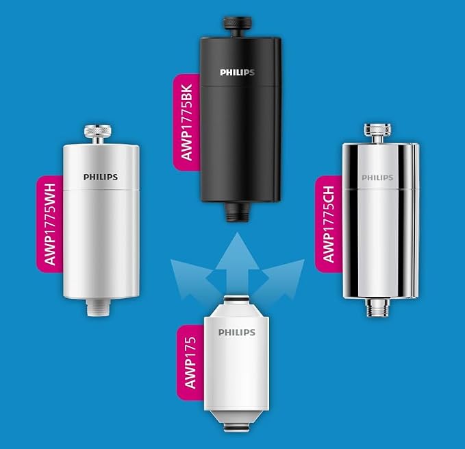 Philips Water in-Line Shower Filter, 50 000 L Filtration Capacity, fits All