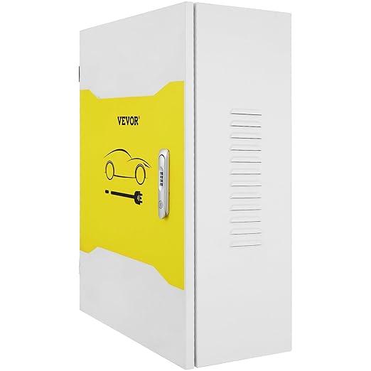 VEVOR Tesla Charger Station Box, 28'' x 20'' x 10'', Outdoor Cable Box Charging Box Cable Organizer, IP32 Waterproof Dustproof Cool Roll Steel Electrical Enclosure Box, for Tesla Wall Connector