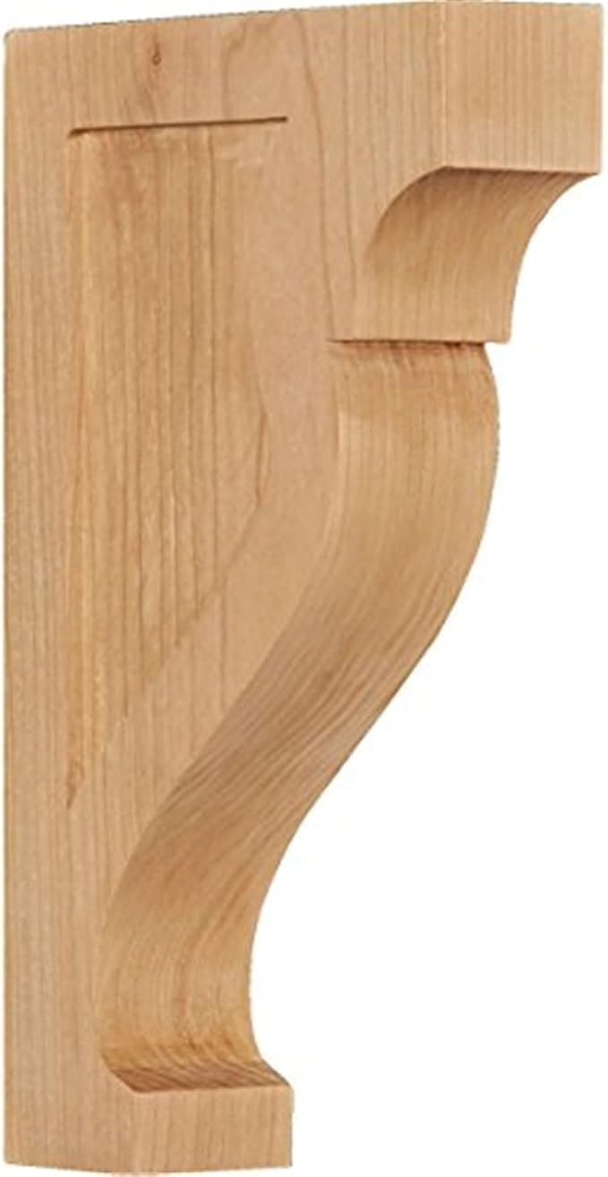 Ekena Millwork CORW02X06X10RKCH Small Rockport Wood Corbels, 1 3/4"W x 6"D x 10"H, Cherry