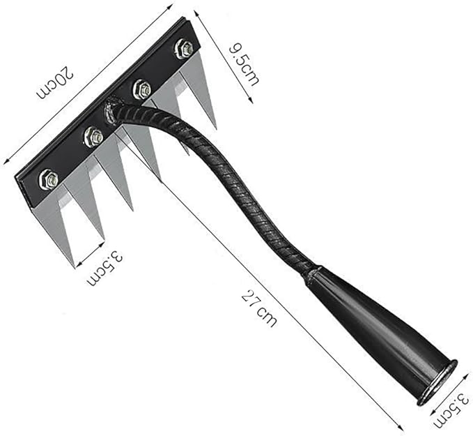 Gardening Hand Weeder Puller Tool, Manual Weeder with Detachable Blade Weeder Puller Tool,High-Carbon Steel Weed Removal Tool for Farm Lawn Garden, 5/6/7/8 Teeth Sizes (6 Teeth)