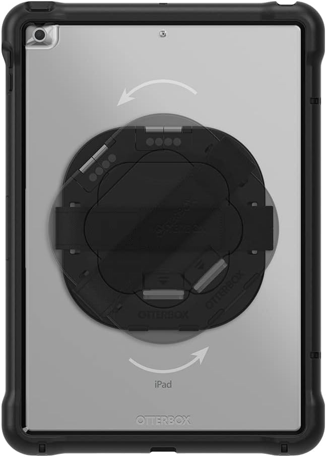 OtterBox Unlimited Series Case with Kickstand & Hand Strap + Screen Protector for iPad 7th 8th & 9th Gen (10.2 Display - 2019 2020 & 2021 Version) - Non-Retail/Ships in Polybag - Clear/
