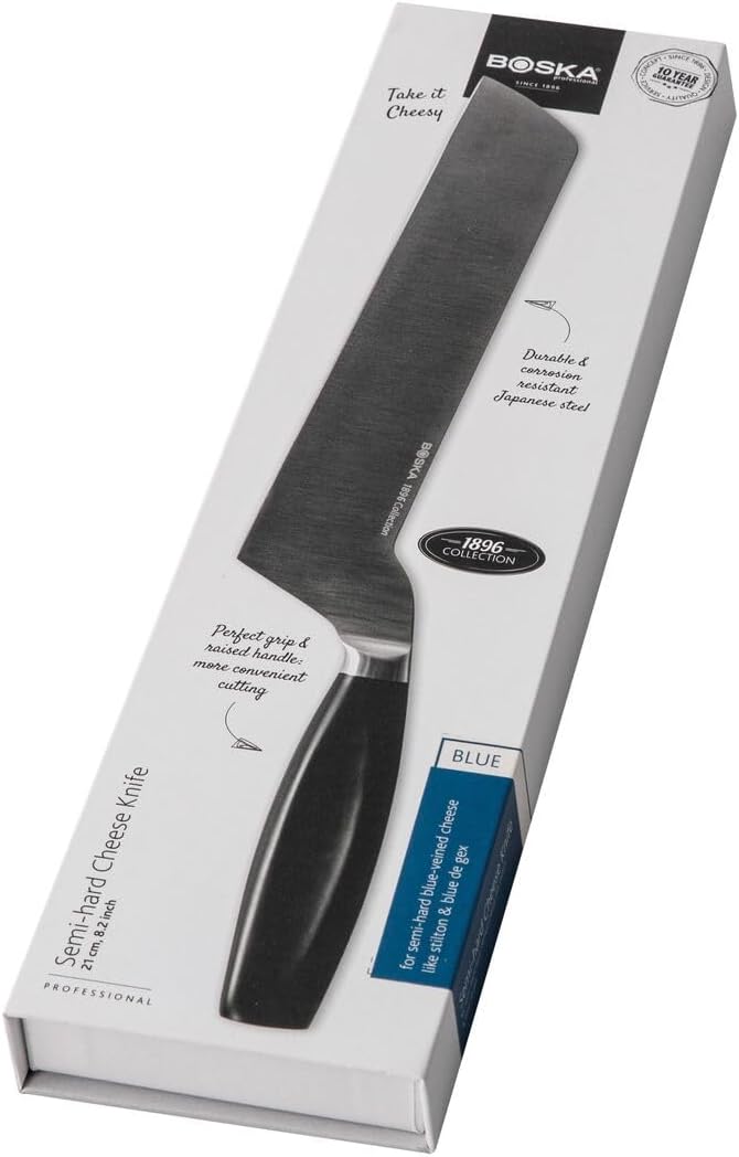 BOSKA Semi-hard Cheese Knife - Blue - Premium Cheese Cutter - for Professional Use - HACCP - Food Safety - Cheese Knives - 1896 Collection
