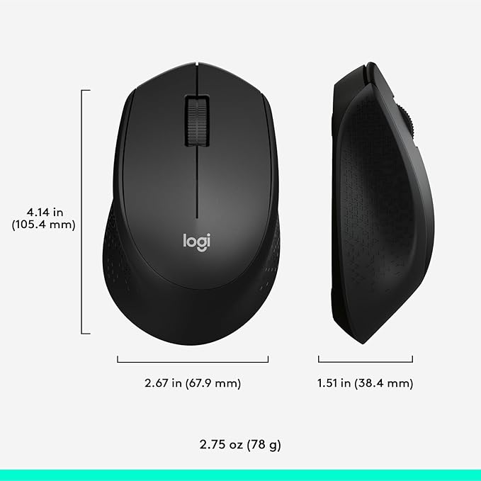 Logitech MK345 Wireless Keyboard and Mouse Combo | Palm Rest | 2.4 GHz | USB Receiver | Black