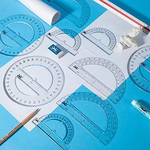 Mr. Pen- Plastic Protractor Kit, 9 Pack, 6-Inch & 4-Inch Protractors Set, Circle Protactor 360 Degree, Swing Arm Protractors, Drafting Tools, Math Geometry Set