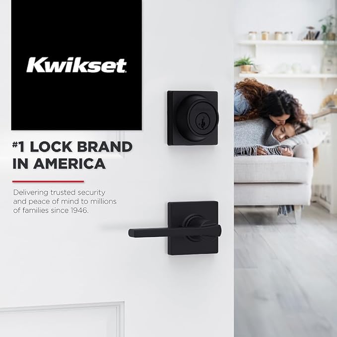 Kwikset Casey Hallway Passage and Bed/Bath Privacy Door Handle 6 Pack, 3 Passage Levers and 3 Privacy Levers, Satin Nickel Reversible Interior Handles with Microban Protection