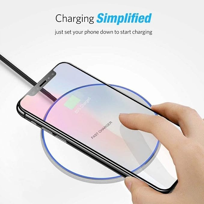 15W Wireless Charger Fast Charging Pad Compatible with Samsung Galaxy S25 Plus Slim Quick Charge White