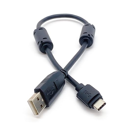 Digirig Shielded Short USB-A to USB-C Cable with Ferrites