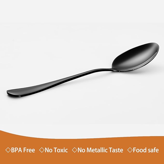 Spoons silverware black tea spoons stainless steel 12pcs 6.6inch dinner