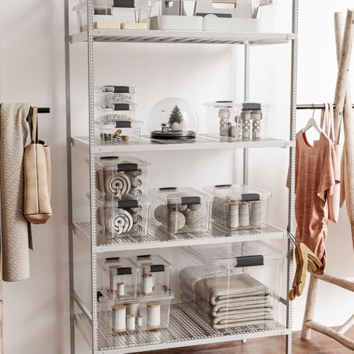 Superio Clear Storage Bins with Lids, Stackable Storage Box with Latches and Handles, Extra Small, 4 Pack 1.75 Quart - size: 1.85 Qt, style: 4 Pack
