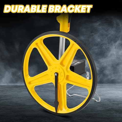 SILVEL 12 Inch Measuring Wheel, MAX9999FT Measuring Wheel in Feet and Inches, One key to Zero Rolling Tape Measuring Wheels, yellow