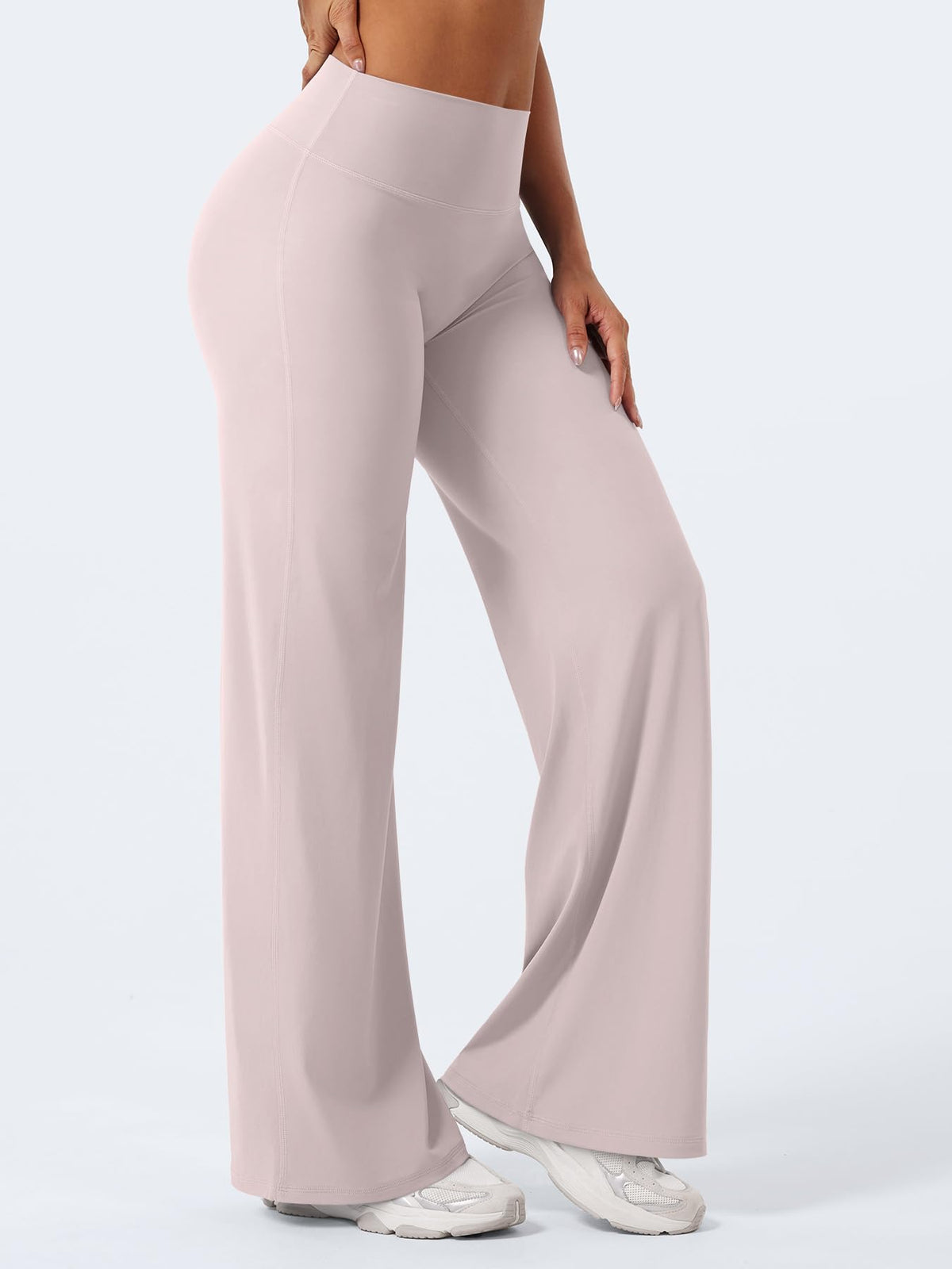 YEOREO Workout Womens Straight Leggings 31.5" Eddiy Yoga Pants Dusty Pink M
