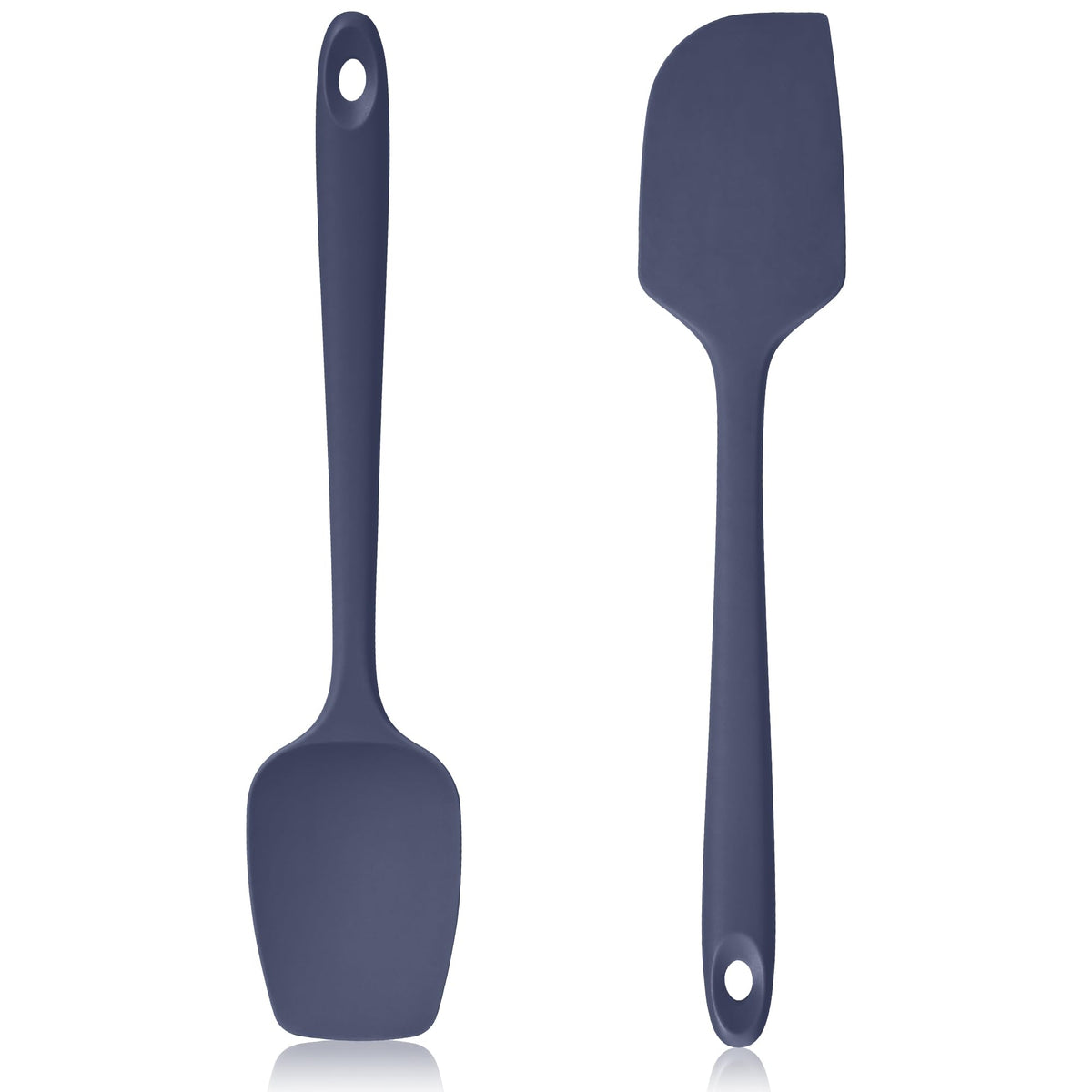 Lilybeam 600ºF Heat Resistant Silicone Spatula Spoonula Set of 2, Black