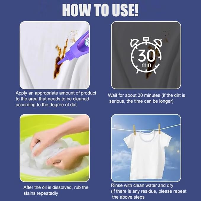 2 PCS Active Enzyme Laundry Detergent, Active Enzyme Laundry Stain Remover, Garment Stubborn Stain Cleaner Oil Remover, Clothes Oil Stain RemoverWhite Shirt Guardian
