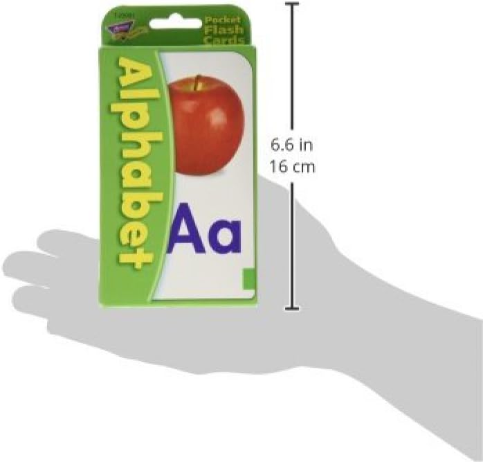 Trend Enterprises: Alphabet Pocket Flash Cards, Great for Skill Building and Home Use, 56 Self-Checking Cards Included, Match Letters to Photos and Words, for Ages 6 and Up