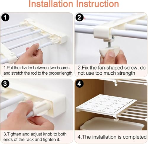 No Drilling Extendable Closet Shelf,Adjustable Metal Layered Separator Shelves DIY Divider Storage Rack for Bedroom Kitchen Wardrobe Cupboard Cabinet,1 Pack (13.8'' Wide,18.9''-31.5'' Long) - size: 18.9''-31.5'' Long