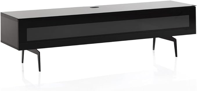 SONOROUS ST-360 Premium TV Stand for Living Room – Modern TV Stands & Entertainment Center with Storage – Black Wood & Black Glass Cover – Luxury Media Console with Metal Legs for TVs up to 75 inches