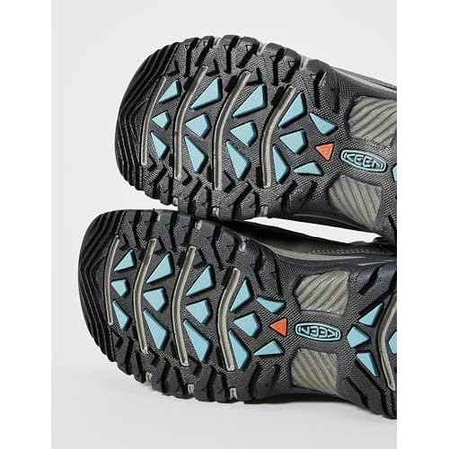 KEEN Women's Targhee 3 Mid Height Waterproof Hiking Boots, Magnet/Atlantic Blue, 5 Wide