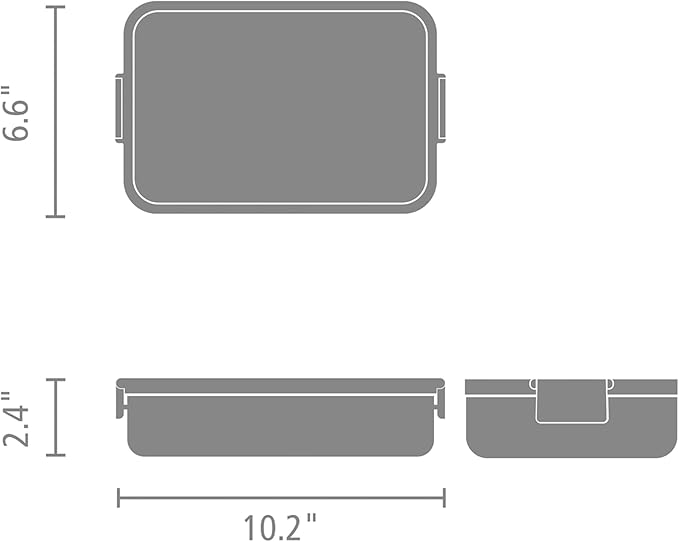 Brabantia Make & Take Bento Lunch Box (Dark Gray) 2 Compartments & Lidded Pot, Lift-Out Tray Divider, BPA-Free, Airtight Snap Locks, Microwave & Freezer Safe, Travel Meal Prep Container