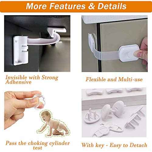 Baby Proof Kit, 58 Packs Baby Proofing Kit Essentials Child Proofing Appliance with Cabinet Locks, Corner Guards and Outlet Covers - All-in-one Super Value Child Proof Kit