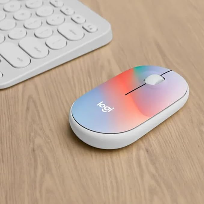 Logitech M340 Wireless Mouse With Limited Edition Prints, USB Receiver, Silent Clicks, Portable for Laptop, PC, Windows, Chrome, Surface - Sheer Dream, Optical, 32.81 ft Range (Renewed)