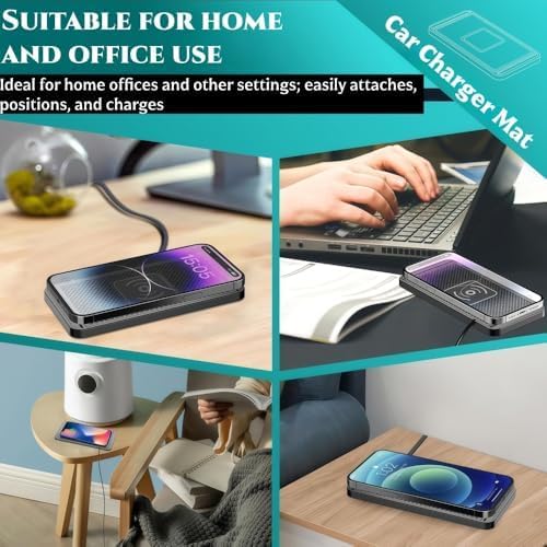 Wireless Charging Pad for Hyunda Ioniq 5 Slim Fast Power Charger Dock Non-Slip Mat Station Heat Dissipation Base Desktop Bedside Vehicle AccessoryUSA