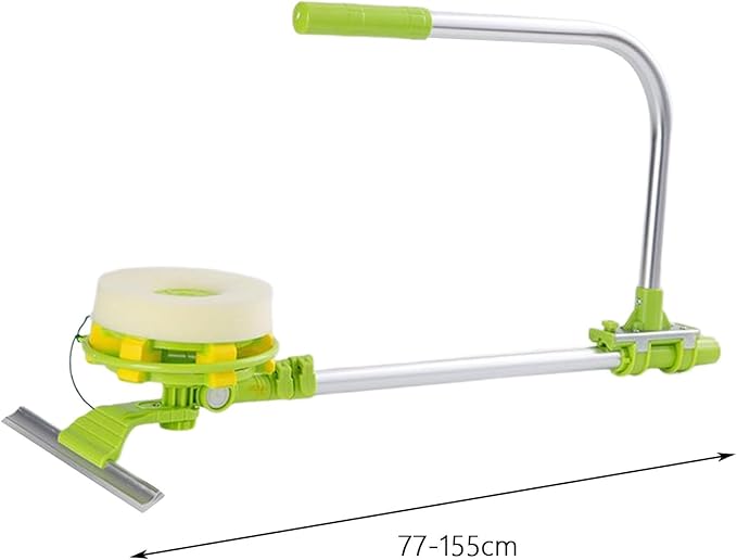 Window Cleaner Squeegee, External Window Washer U Shape Window Cleaner Window Squeegee with Long Handle for Car Windshield Tiles Wall Clean (Round Head)