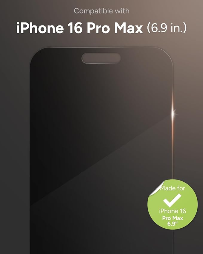 ZAGG Glass Elite Privacy 360 Screen Protector for iPhone 16/15 – 4-Way Privacy Ultra-Strong Tempered Glass 5X Stronger Smudge-Resistant Easy Install Recycled Content