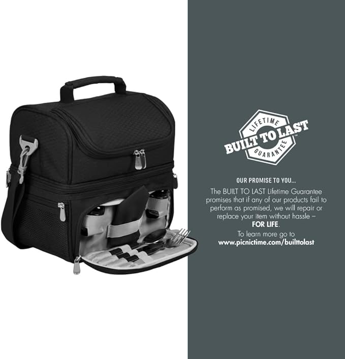 PICNIC TIME NCAA Nebraska Cornhuskers Pranzo Lunch Bag - Insulated Lunch Box with Picnic Set - Lunch Cooler Bag