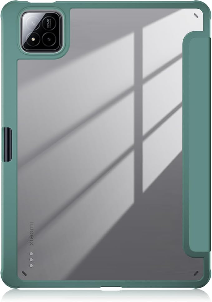 Case Compatible with Xiaomi pad 7/7 Pro 11.2 2024Slim Drop Protection Tri-Fold with Hard Shell Transparent Back and Pen Holder Stand Smart Cover with Auto Wake/SleepBlack