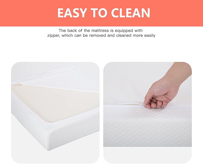FDW | 5 Inch King Mattress | Medium Firm | Gel Memory Foam Mattress | White | Bed in a Box, CertiPUR-US Certified | Pressure Relief, Cooling Ventilated Foam | Washable Removable Cover