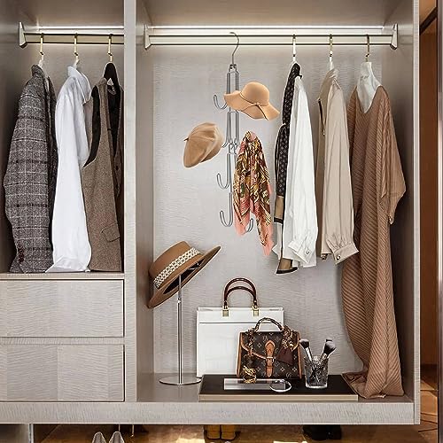 1 Pack Purse Organizer for Closet, 4-Tier Hanging Bag Holder, Silver Metal Closet Organization Purse Hanger Backpack Rack Space Saving Hanger - size: 1 Pack 4-Tier