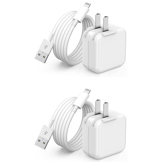 10FT iPad ChargeriPhone Charger Pad Cord Fast Charging 12W USB Wall Charge | Foldable Portable Travel Plug with 10Foot USB A to Lightning Fast Charging Cable for iPad Mini 1/2/3/4/5Air 1/2/3iPhone