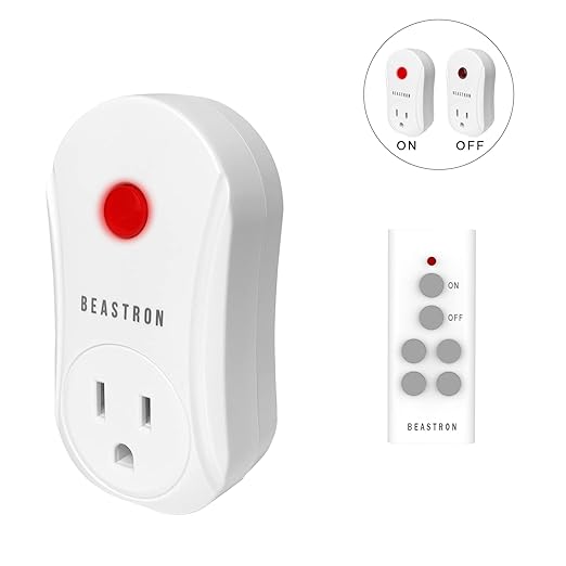Beastron Upgraded Remote Controlled Outlet (1 Pack with 1 Remote),Expandable Remote Light Switch Kit, Wireless On Off Power Switch, 100ft RF Range, Compact Design, White