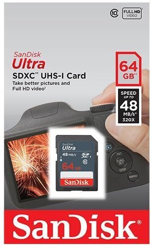 SanDisk Ultra 64GB Class 10 SDXC UHS-1 Memory Card up to 48MB/s - SDSDUNB-064G