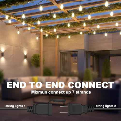 50FT Outdoor String Lights with 32+2 Bulbs (1.5FT Bulbs Spacing), Remote & Dimmer, Commercial Patio String Lights with 3 Mode Light & Timing, IP65 Waterproof, 50PC Mounting Ties for Outside