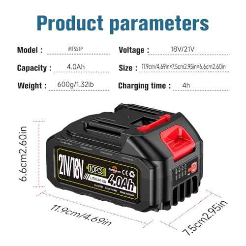 2 pcs Batteries Replacement for Makita, 4.0Ah 4000mAh battery for 18V 20V 21V power tools with a Battery Charger, Battery Compatible with Makita 18V tools,Leaf Blower,weed wacker,Chainsaw,Power washer