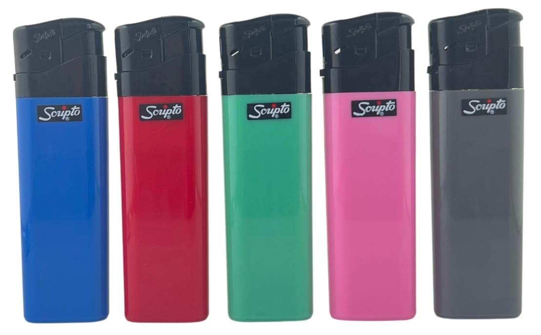 Scripto Electronic Lighters Full Size 5 Count