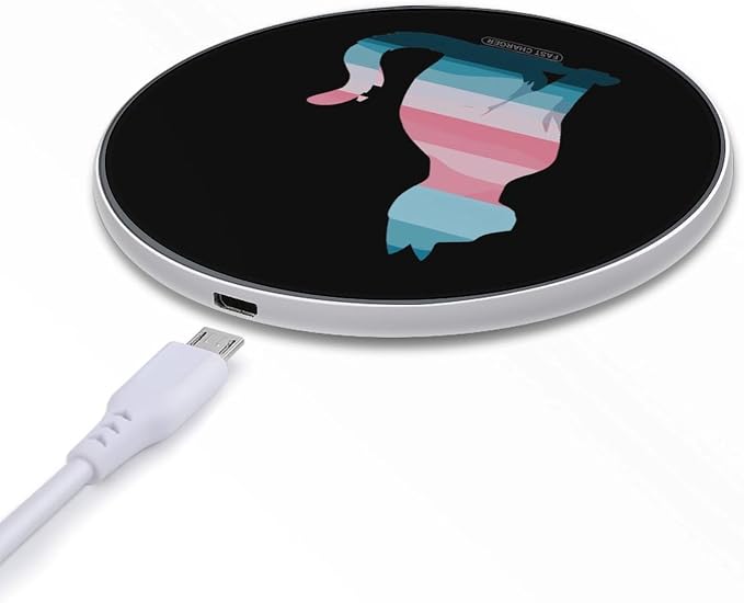 LGBT Transgender Flag Cat (2) Wireless Charger SlimWireless Charging Pad Anti-Slip Charger Mat for Men Women