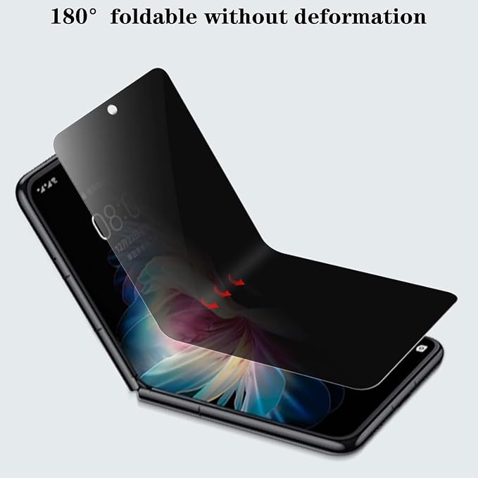 3 Pack Matte Privacy Screen Protector for Samsung Galaxy Z Flip 5Anti-Peep 1PCS Outside +1PCS Inside +Side Protector Film