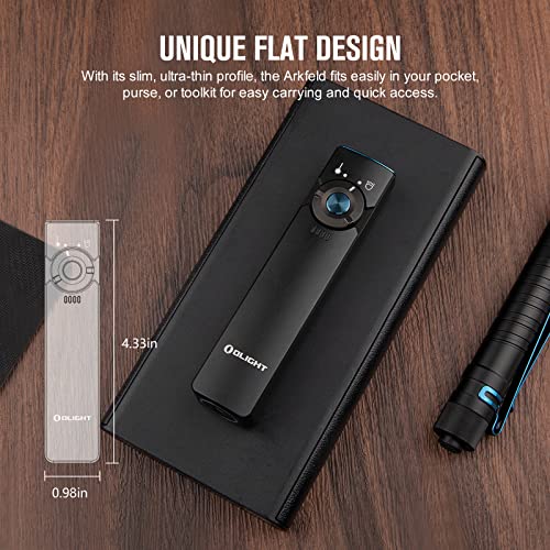 OLIGHT Arkfeld EDC Flat Flashlight, 1000 Lumens White LED Light with Green Beam Combo, Power by Rechargeable Built-in Battery for Outdoors, Emergency, Work (Black CW)