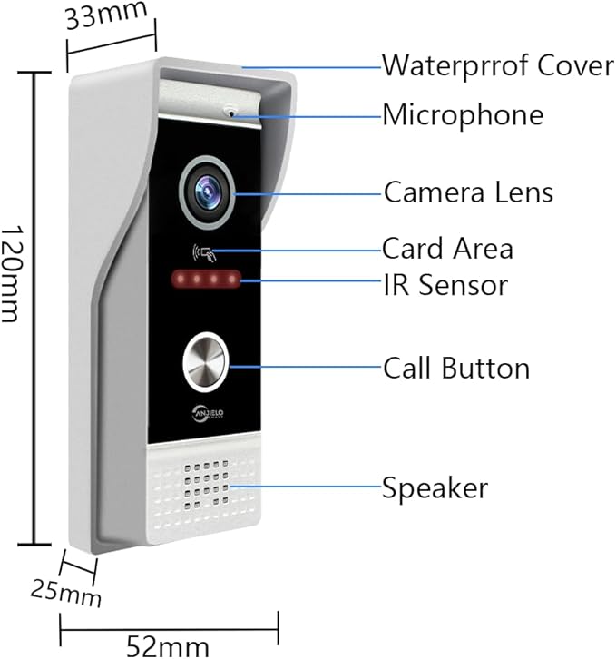 Video Doorbell Intercom System,7 Inches Touch Screen Video Doorbell Door Phone System,Support Remote Unlock, Dual-Way Intercom,Night Vision for Villa House Office Apartment (2-Camera + 1-Monitor)