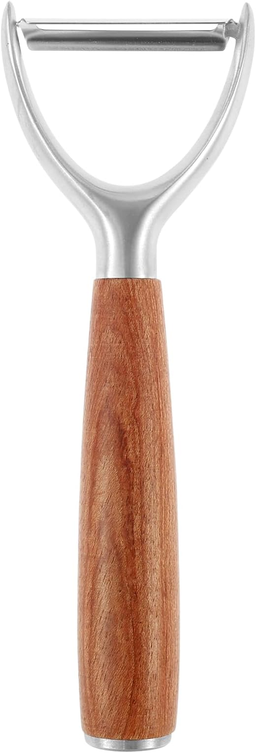 5Pc Kitchen Ultra Vegetable Peeler,Easy To Use Y-Peeler With All Wood Handle,Rotatable Blade,10 Year Rust Free Stainless Steel,Anti Slip Ergonomic Design,Suitable For Carrots, Fruits,Vegetables