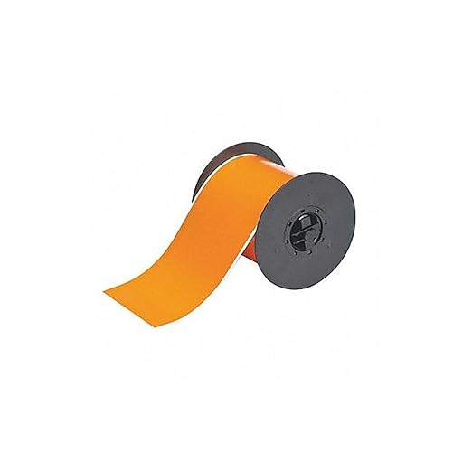 Brady B30C-4000-595-OR 100' Length x 4" Width, B-595 Vinyl, Orange BBP31 Indoor/Outdoor Tape